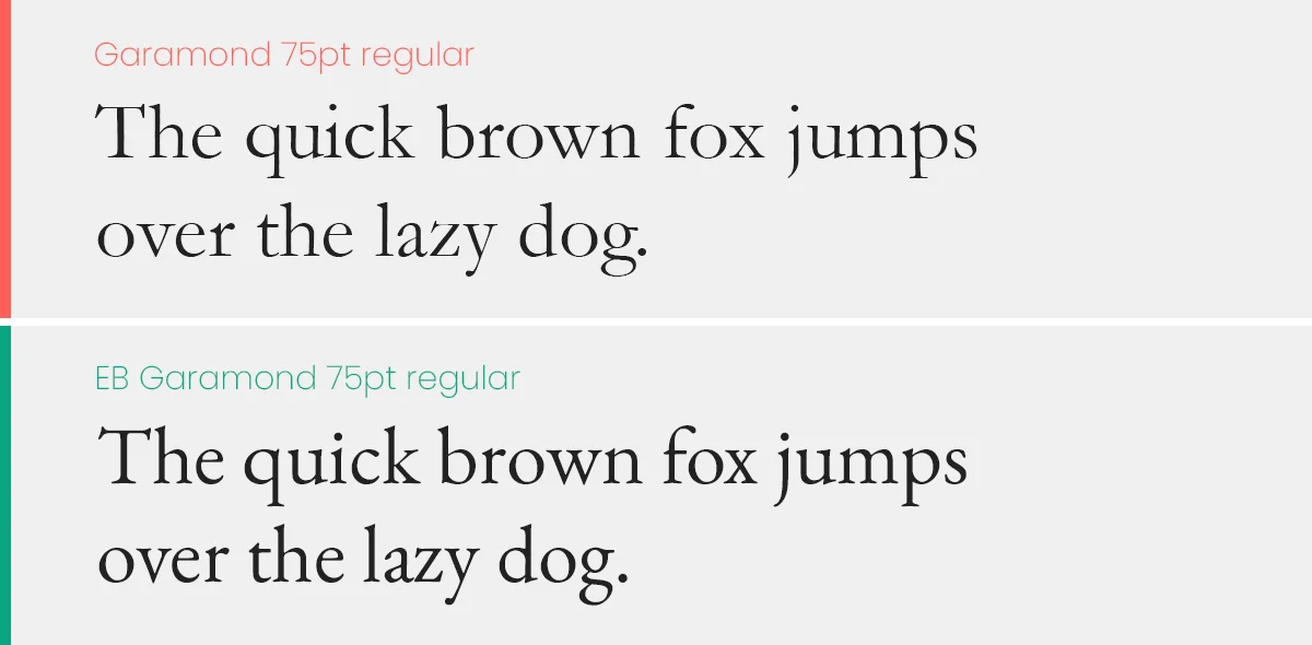 Garamond font compared to EB-Garamond font for logo design.
