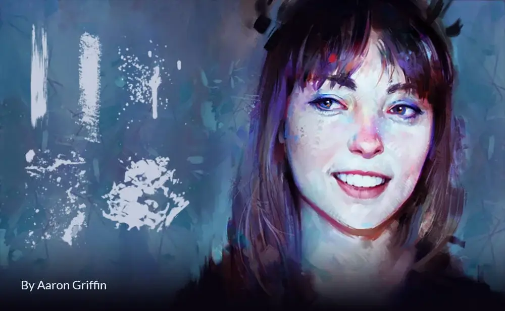 Aaron Griffin Brushset 2019 free Photoshop brushes for portrait and concept art