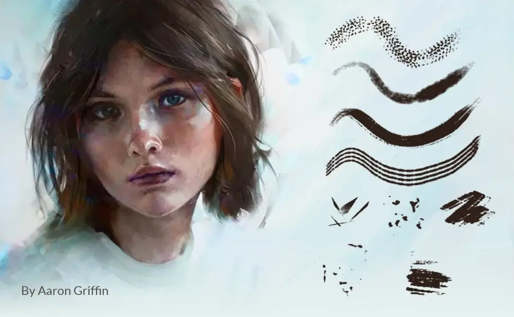 Aaron Griffin Photoshop brushes for realistic portrait painting and skin textures