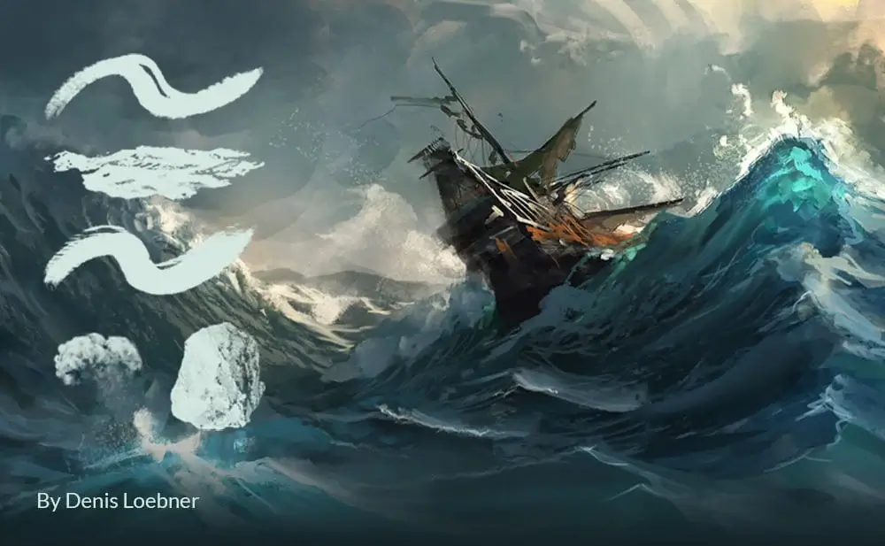 Denis Loebner Photoshop brushes for environment concept art and landscapes