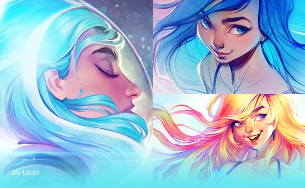 Free Loish Photoshop brushes for anime and character digital painting