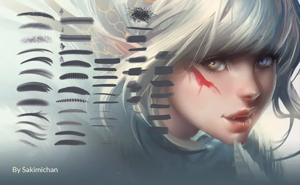 Sakimichan free Photoshop brushes for anime and digital illustration