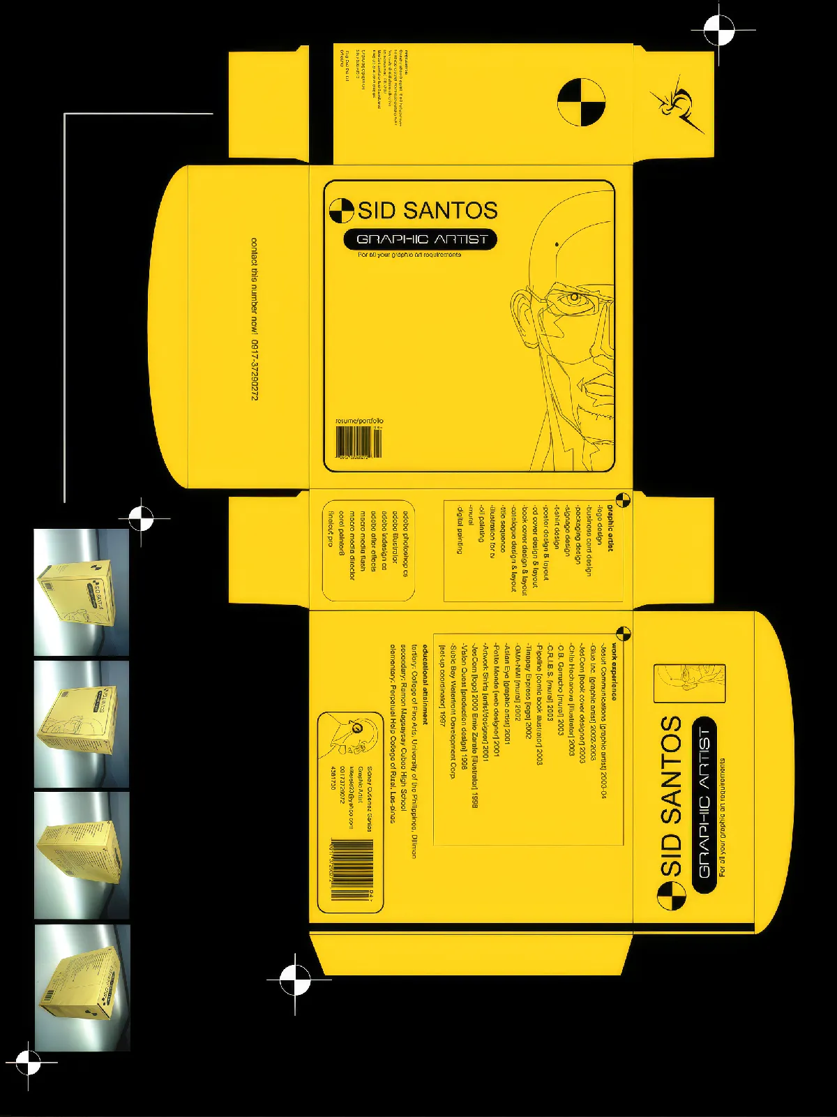 Packaging inspired creative resume design for graphic artists