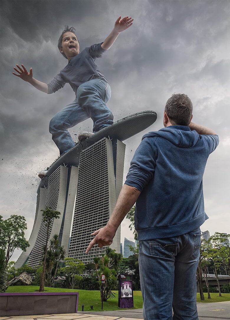 dad Photoshop son with digital manipulation 3
