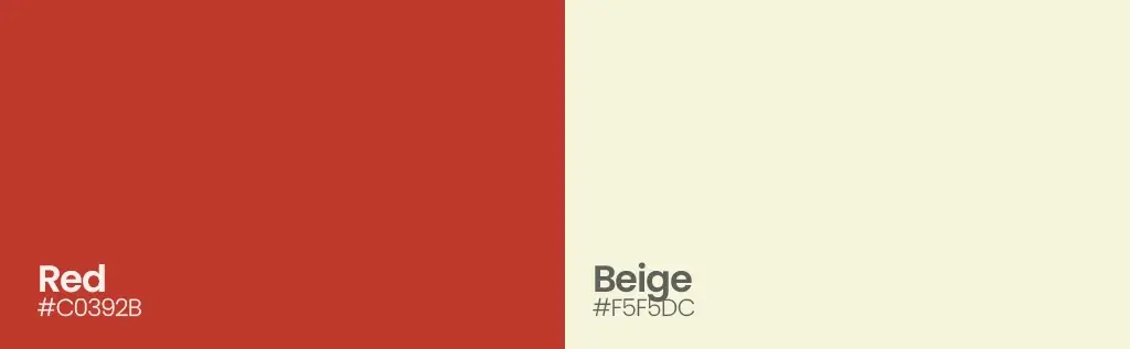 Red and beige color combination for elegant and lifestyle brands
