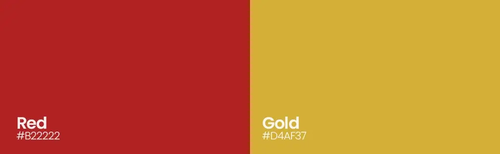 Red and gold color combination for luxury and festive branding