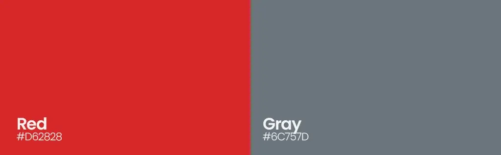 Red and gray color combination for modern business branding