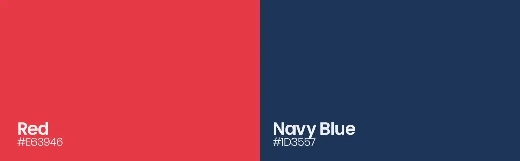 Red and navy blue color combination for corporate branding