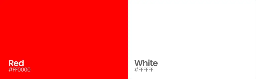 Red and white color combination for branding and logo design