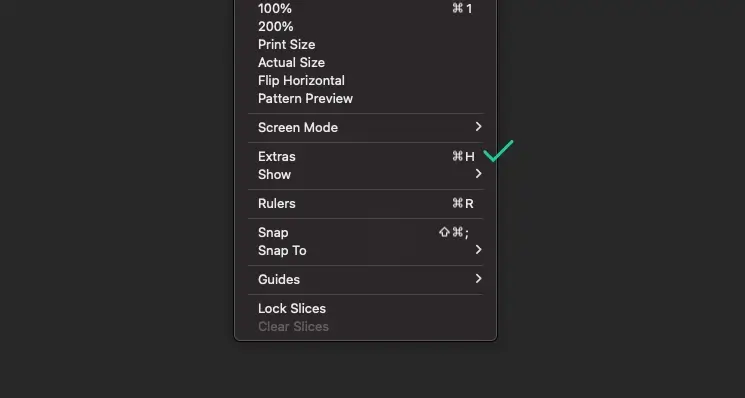 Photoshop workspace with guides and overlays hidden to improve canvas performance during editing.