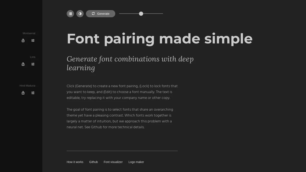 Fontjoy AI font pairing tool for professional typography layouts