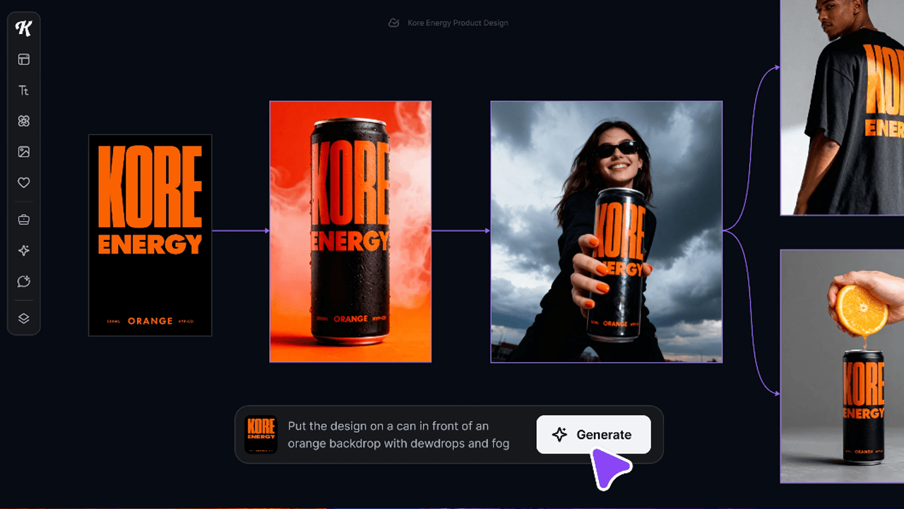 Kittl AI graphic design tool for editable vector templates and logos