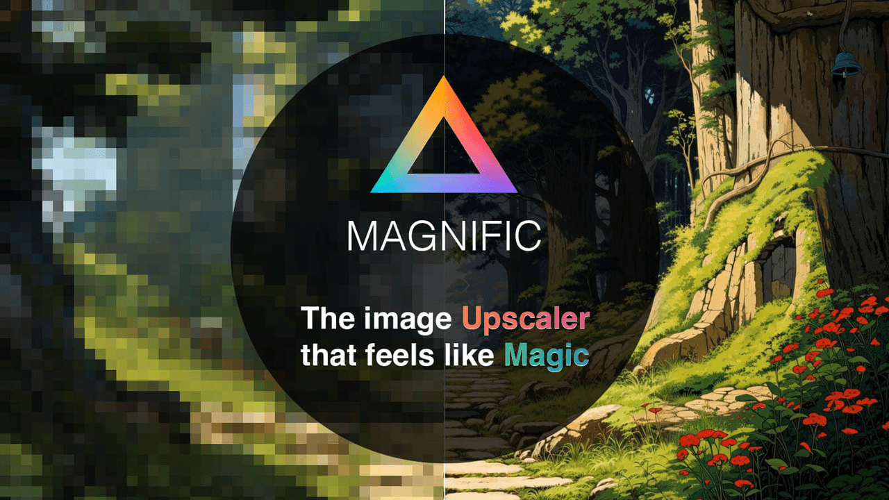 Magnific AI generative image upscaler and detail enhancer dashboard