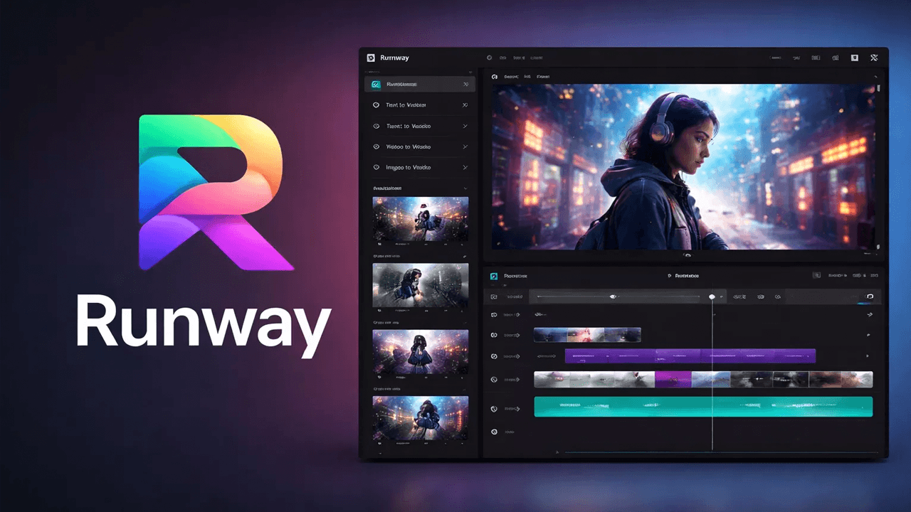 Runway ML Gen-3 AI video generation and motion graphics interface