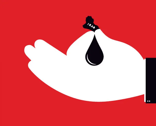 Negative Space Art - Iraq Oil