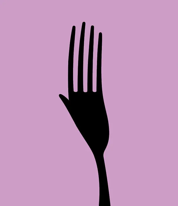 Negative Space Art - Hunger