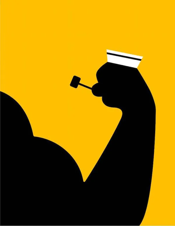 Negative Space Art - Spinach popeye opel