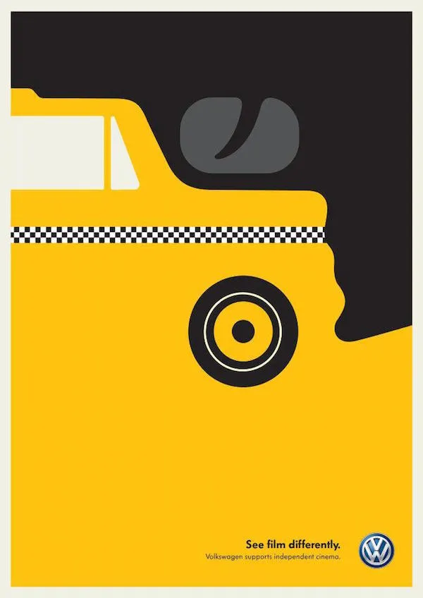 Negative Space Art - Taxi driver