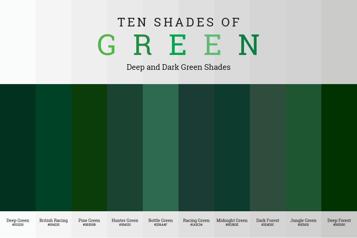 Deep and dark color palette with HEX and RGB codes for designers