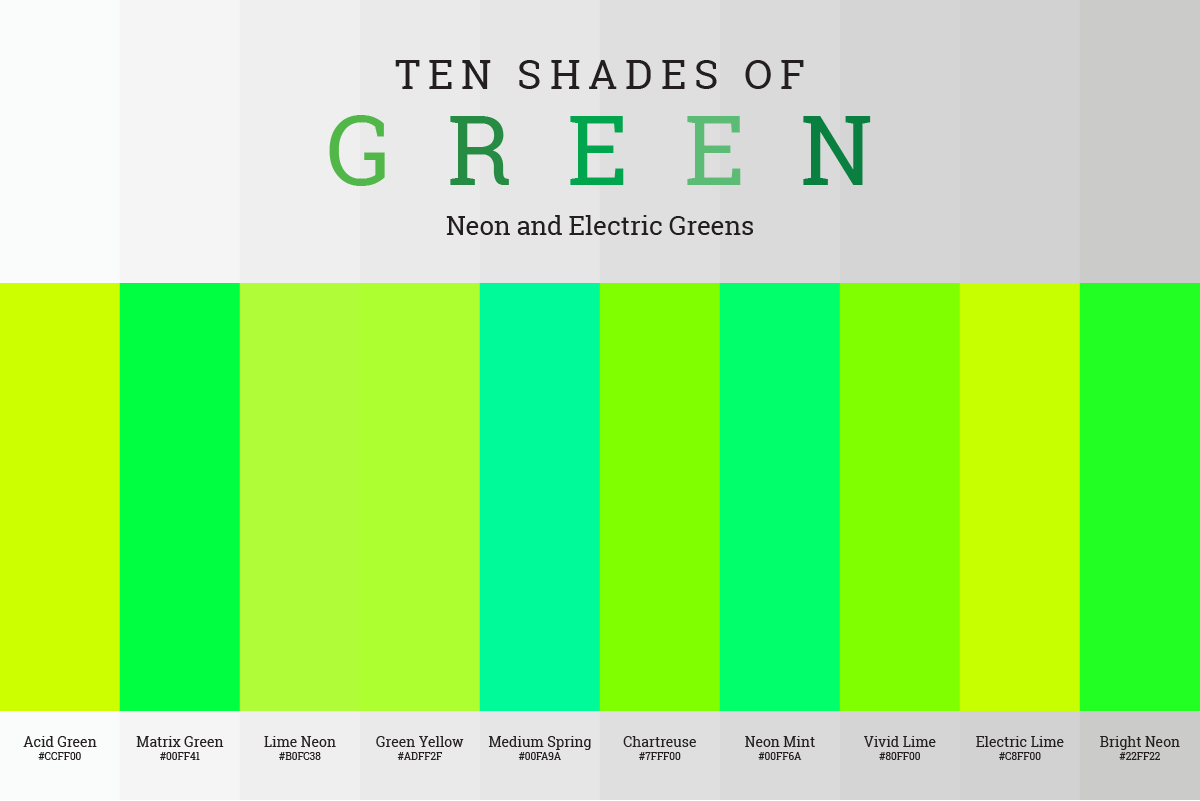 Neon and Electric Green Shades for Bold Digital Design